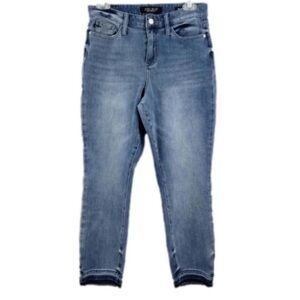 Judy Blue Thermadenim Undone Hem High Waist Boyfriend Crop Jeans